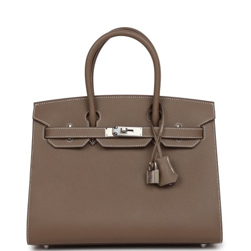 Handmade Bag HB Sellier 30 Etoupe Epsom Palladium Hardware