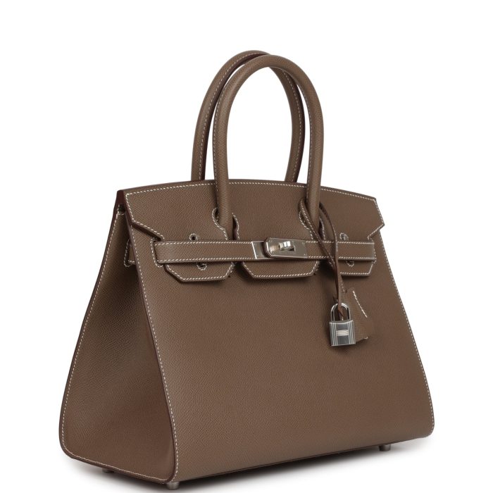 Handmade Bag HB Sellier 30 Etoupe Epsom Palladium Hardware - 图片 2