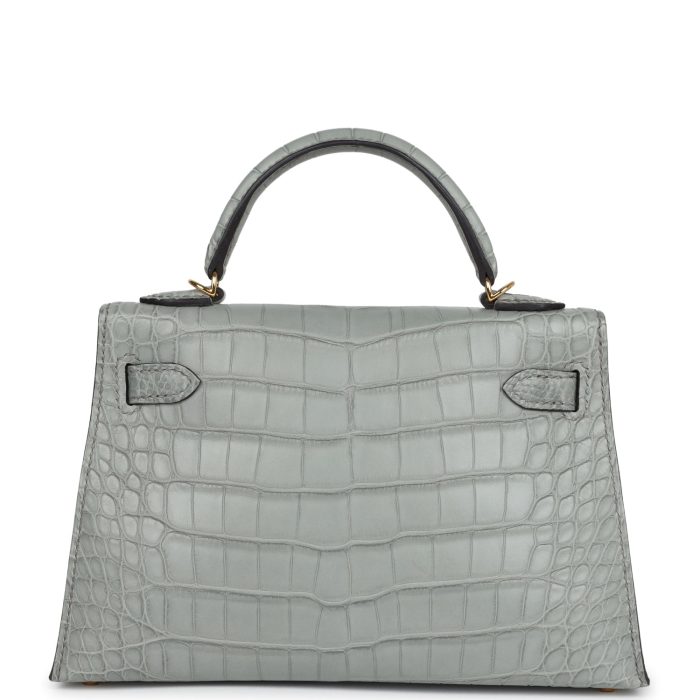 Handmade HKS 20 Gris Ciment Matte Alligator Gold Hardware - 图片 5