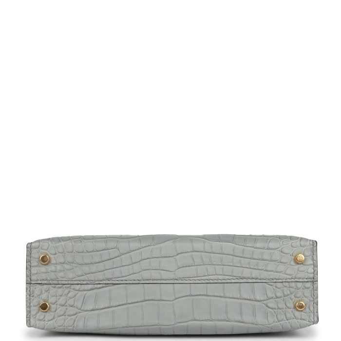 Handmade HKS 20 Gris Ciment Matte Alligator Gold Hardware - 图片 6