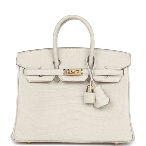 Handmade Bag HB 25 Beton Matte Alligator Gold Hardware