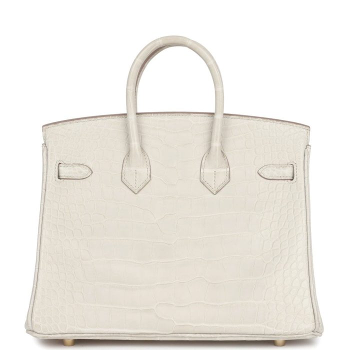 Handmade Bag HB 25 Beton Matte Alligator Gold Hardware - 图片 4