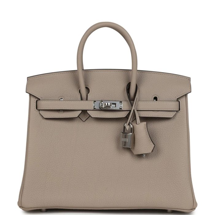 Handmade Bag HB 25 Gris Tourterelle Togo Palladium Hardware