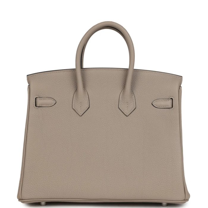 Handmade Bag HB 25 Gris Tourterelle Togo Palladium Hardware - 图片 4