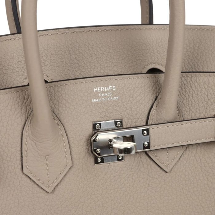 Handmade Bag HB 25 Gris Tourterelle Togo Palladium Hardware - 图片 6