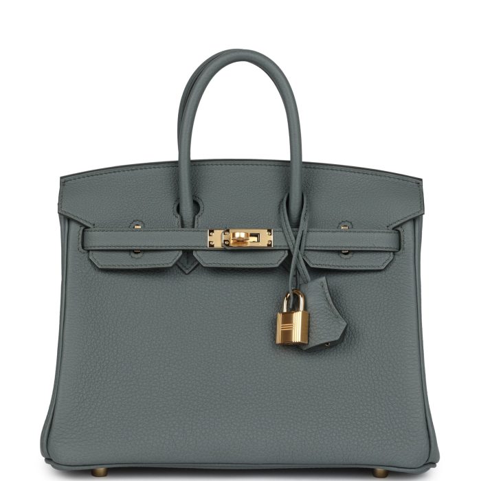 Handmade Bag HB 25 Vert Amande Togo Gold Hardware