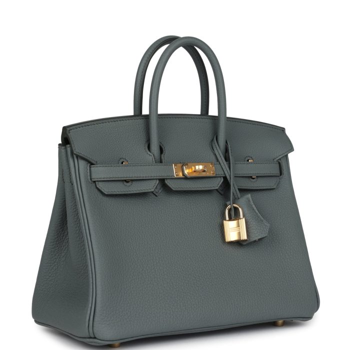Handmade Bag HB 25 Vert Amande Togo Gold Hardware - 图片 2