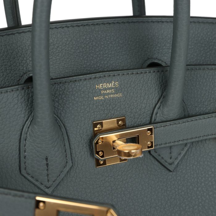 Handmade Bag HB 25 Vert Amande Togo Gold Hardware - 图片 6