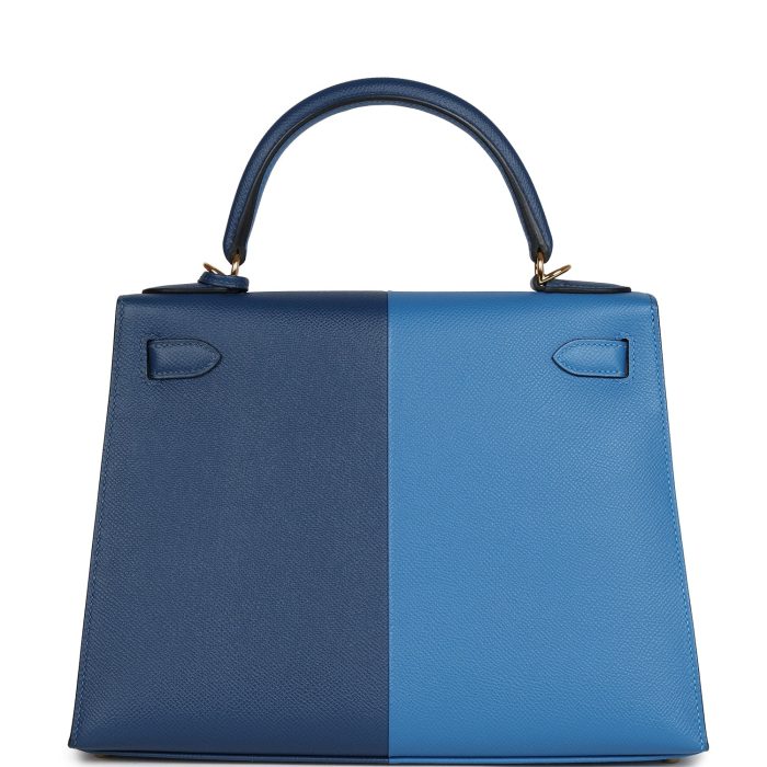 Handmade HKS 28 Casaque Deep Bleu and Mykonos Epsom Gold Hardware - 图片 4