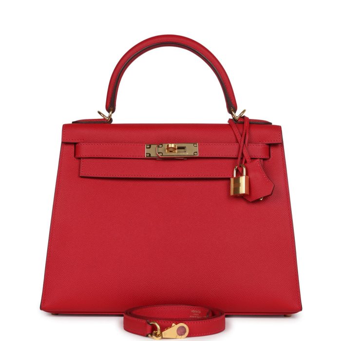 Handmade HKS 28 Rouge Casaque Epsom Gold Hardware