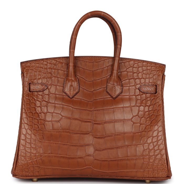 Handmade Bag HB 25 Gold Matte Alligator Gold Hardware - 图片 4