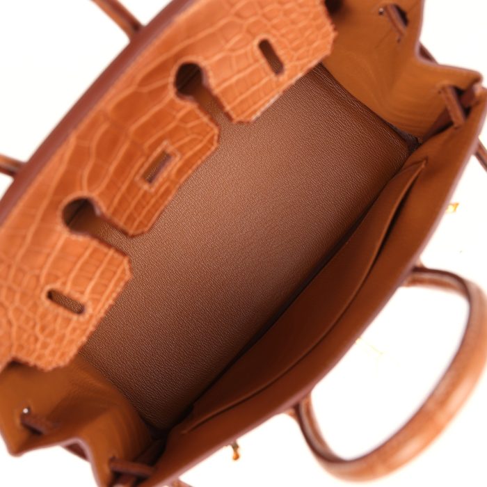 Handmade Bag HB 25 Gold Matte Alligator Gold Hardware - 图片 7