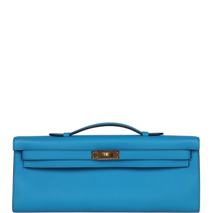 Handmade Bag HKC Bleu Zanzibar Swift Gold Hardware