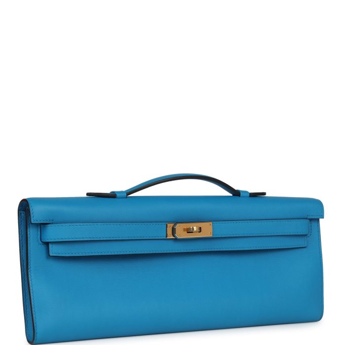 Handmade Bag HKC Bleu Zanzibar Swift Gold Hardware - 图片 2