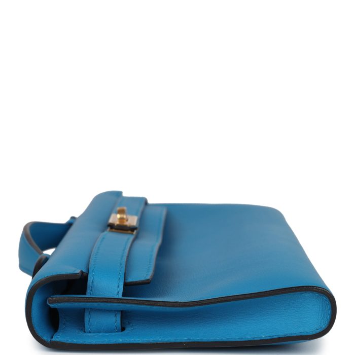 Handmade Bag HKC Bleu Zanzibar Swift Gold Hardware - 图片 5