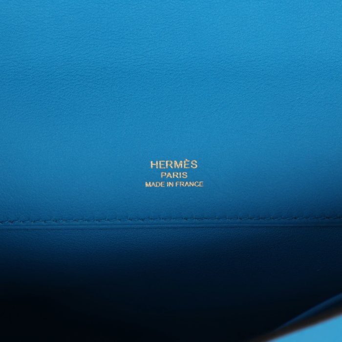 Handmade Bag HKC Bleu Zanzibar Swift Gold Hardware - 图片 7