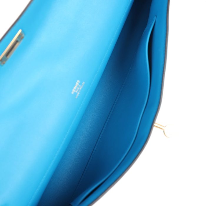 Handmade Bag HKC Bleu Zanzibar Swift Gold Hardware - 图片 8