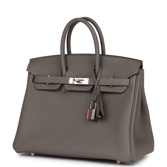 Handmade Bag HB 25 Gris Meyer Togo Palladium Hardware - 图片 6