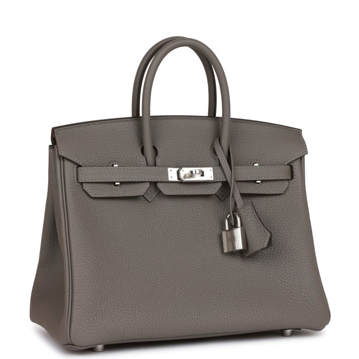 Handmade Bag HB 25 Gris Meyer Togo Palladium Hardware - 图片 8