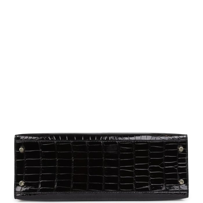 Handmade HKS 32 Black Shiny Porosus Crocodile Gold Hardware - 图片 7