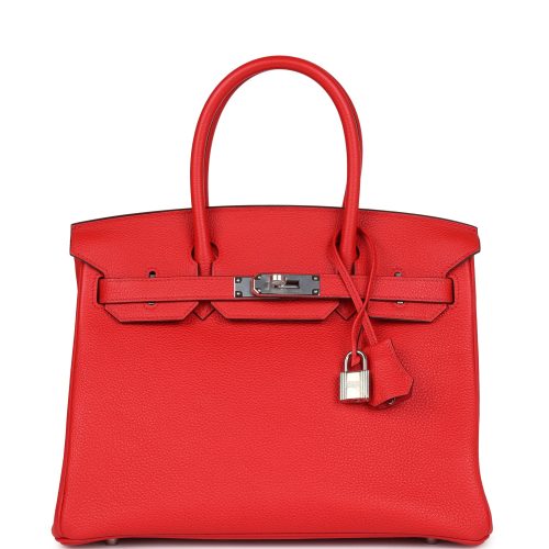 Handmade Bag HB 30 Rouge de Coeur Togo Palladium Hardware
