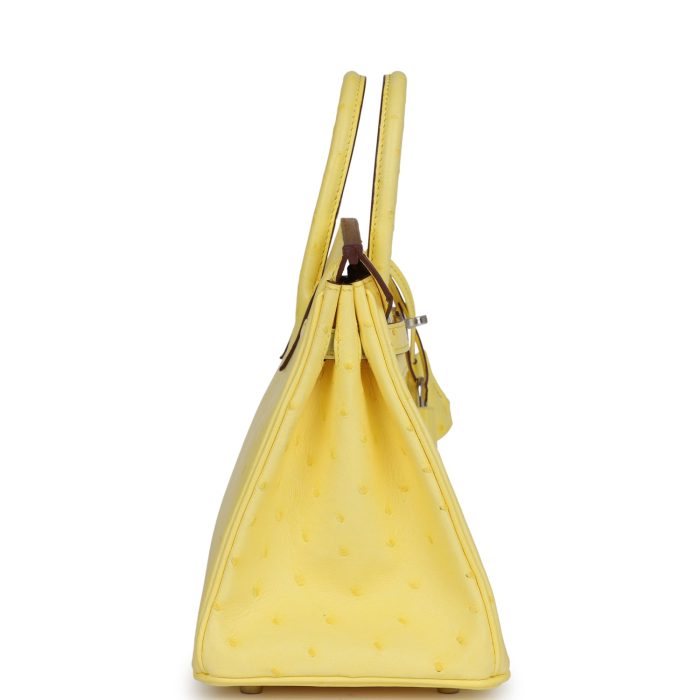 Handmade Bag HB 25 Jaune Citron Ostrich Palladium Hardware - 图片 3