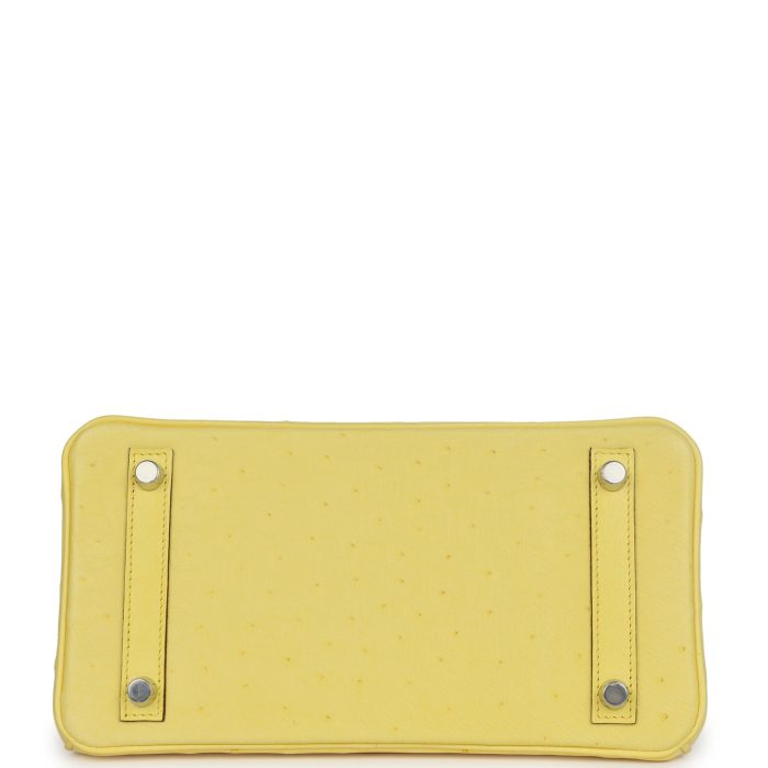 Handmade Bag HB 25 Jaune Citron Ostrich Palladium Hardware - 图片 5