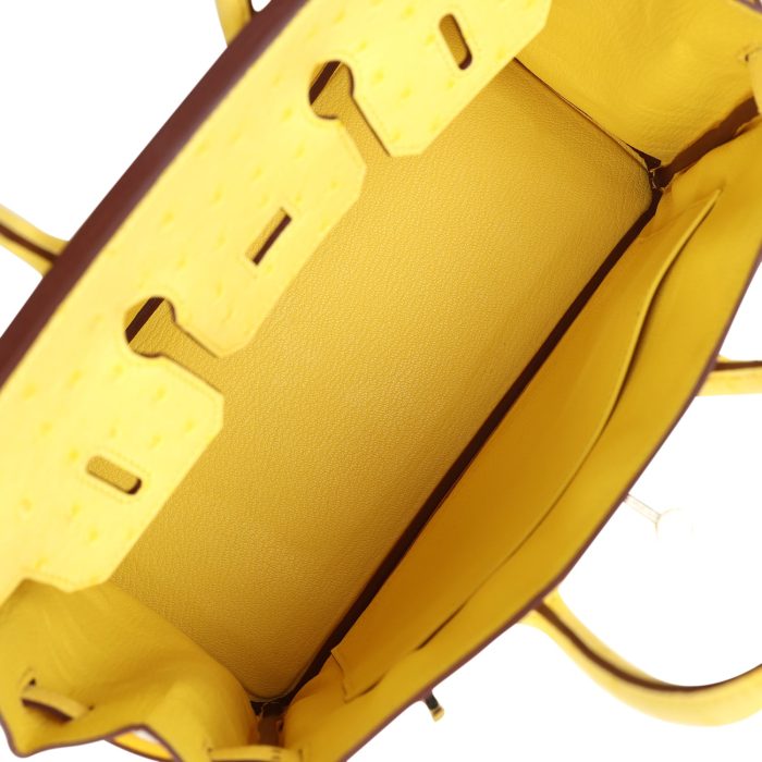 Handmade Bag HB 25 Jaune Citron Ostrich Palladium Hardware - 图片 7