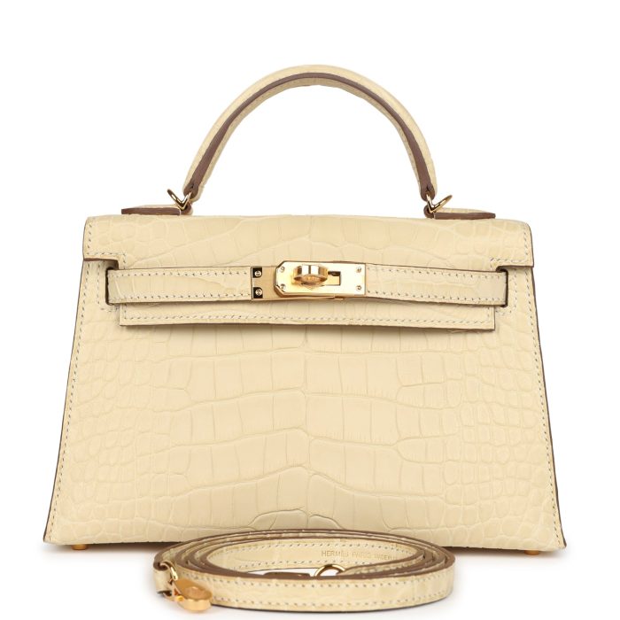 Handmade HKS 20 Vanille Matte Alligator Gold Hardware