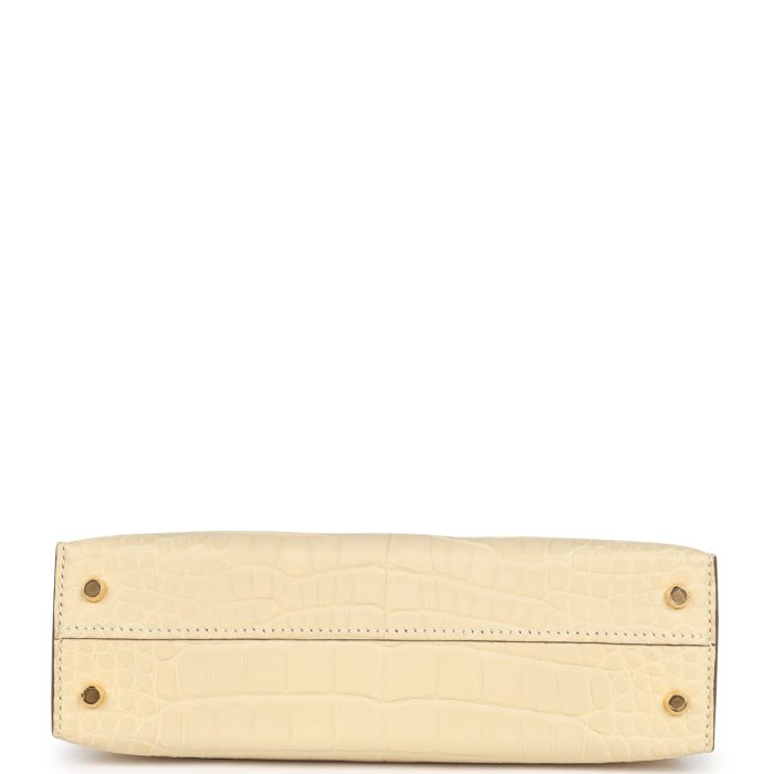 Handmade HKS 20 Vanille Matte Alligator Gold Hardware - 图片 5