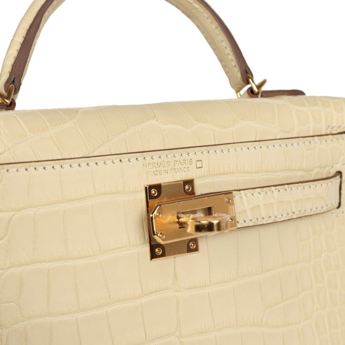 Handmade HKS 20 Vanille Matte Alligator Gold Hardware - 图片 6