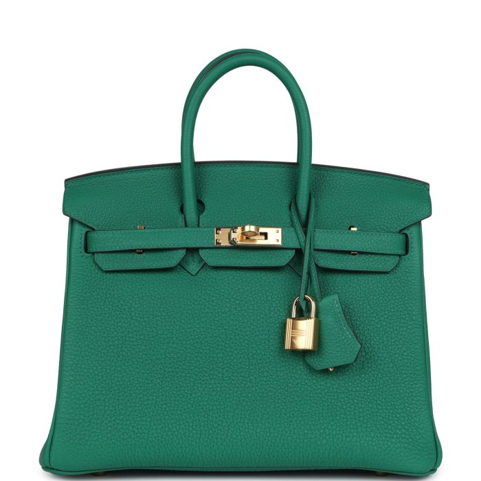 Handmade Bag HB 25 Vert Vertigo Togo Gold Hardware
