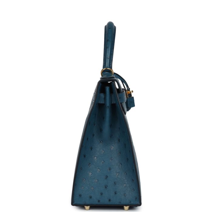 Handmade HKS 28 Cobalt Ostrich Gold Hardware - 图片 3