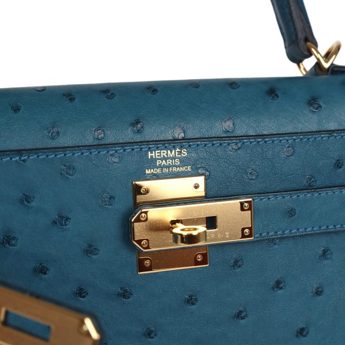 Handmade HKS 28 Cobalt Ostrich Gold Hardware - 图片 6