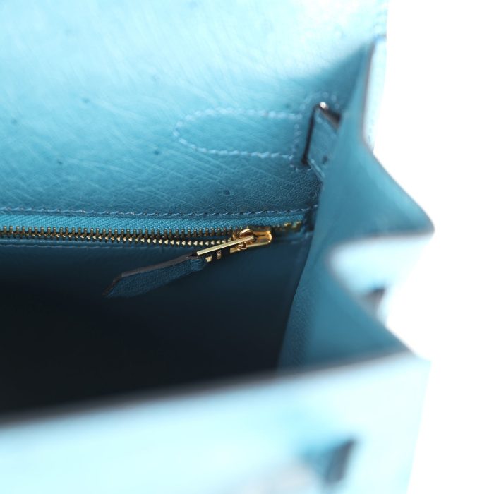 Handmade HKS 28 Cobalt Ostrich Gold Hardware - 图片 8