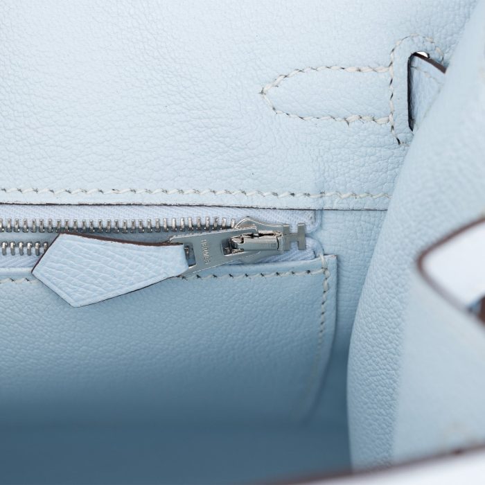 Handmade Bag HB Sellier 25 Bleu Brume Epsom Palladium Hardware - 图片 8