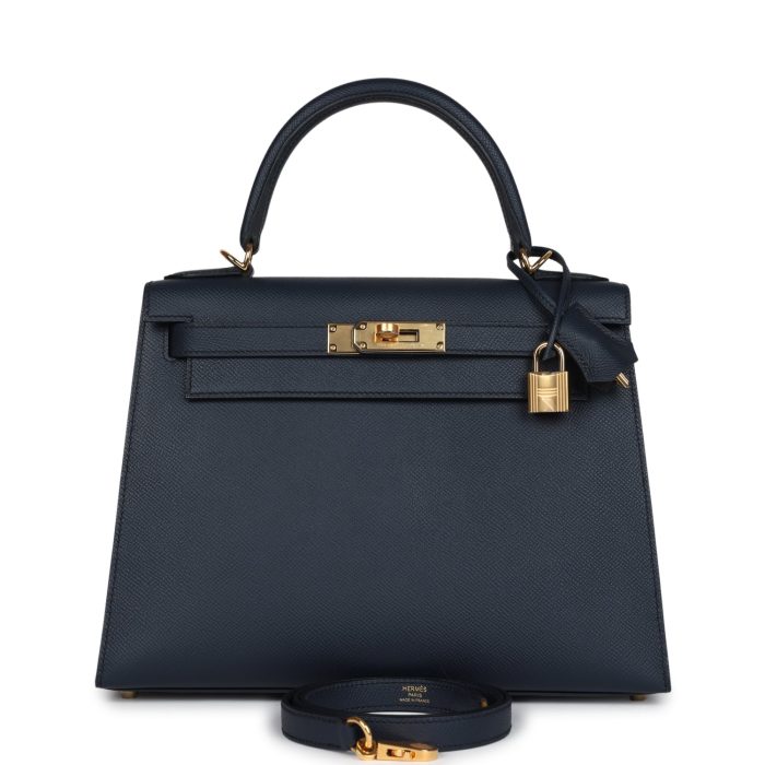 Handmade HKS 28 Bleu Indigo Epsom Gold Hardware