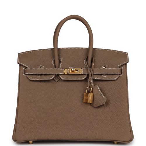 Handmade Bag HB 25 Etoupe Togo Gold Hardware