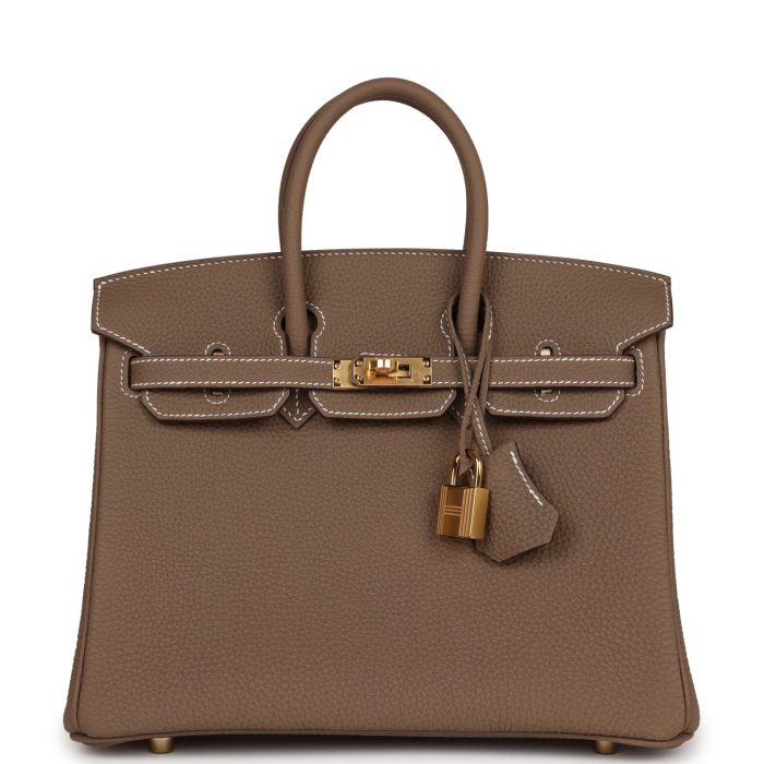 Handmade Bag HB 25 Etoupe Togo Gold Hardware