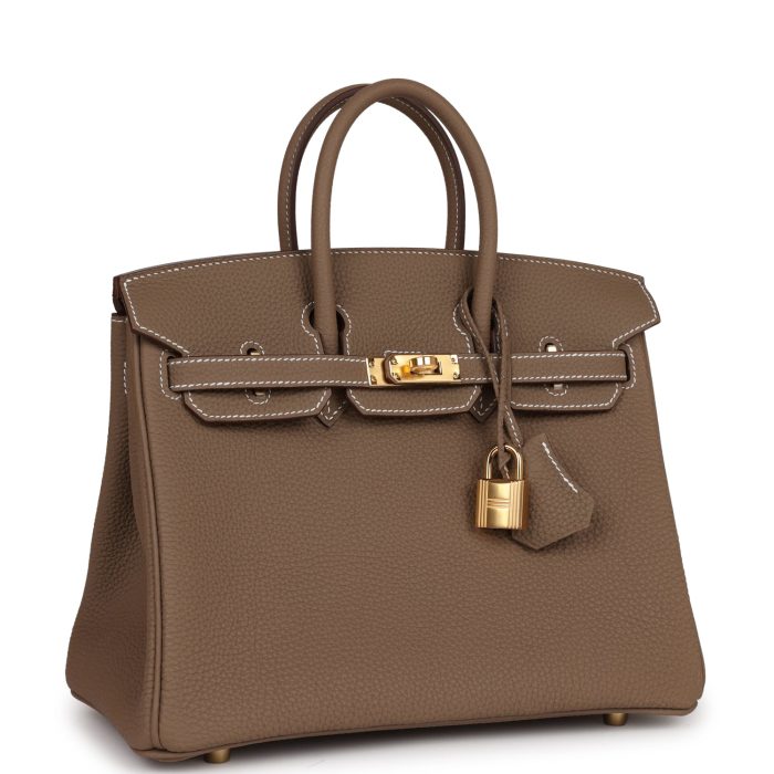 Handmade Bag HB 25 Etoupe Togo Gold Hardware - 图片 2