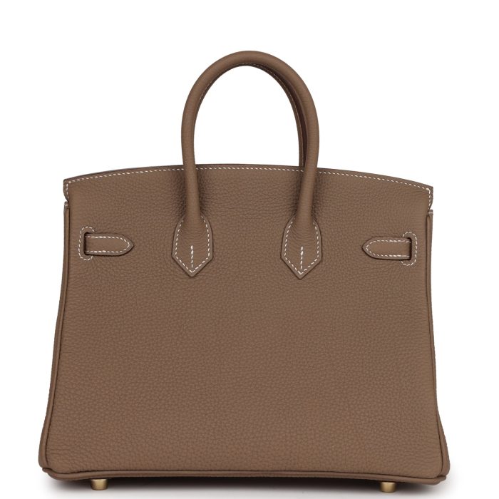 Handmade Bag HB 25 Etoupe Togo Gold Hardware - 图片 4