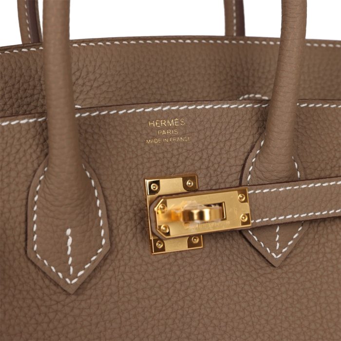 Handmade Bag HB 25 Etoupe Togo Gold Hardware - 图片 6