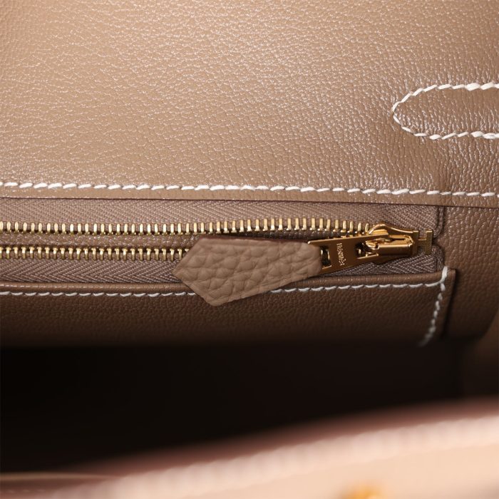 Handmade Bag HB 25 Etoupe Togo Gold Hardware - 图片 8