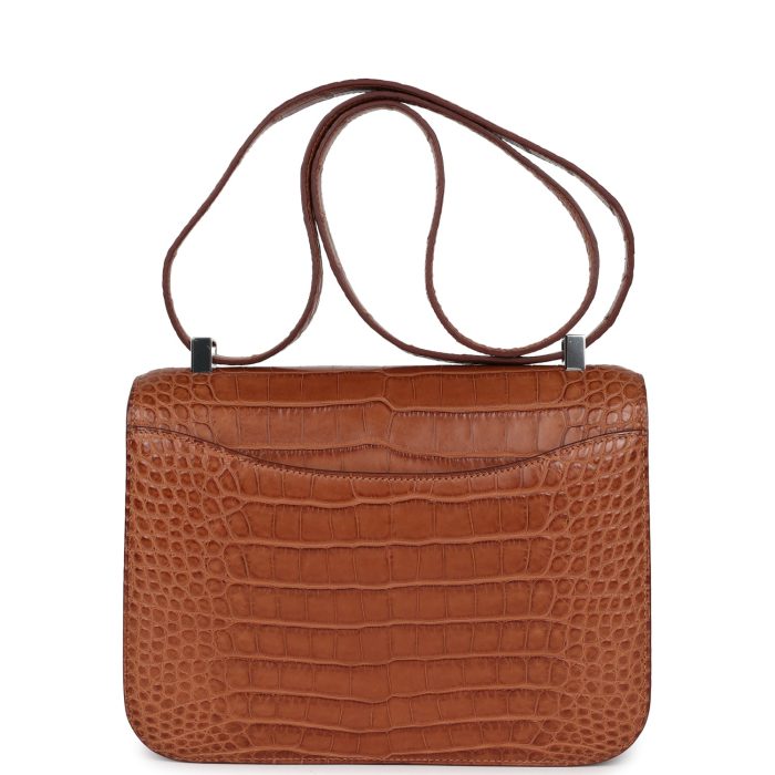 Handmade Bag HC 1-24 Gold Matte Alligator Marquette Palladium Hardware - 图片 4