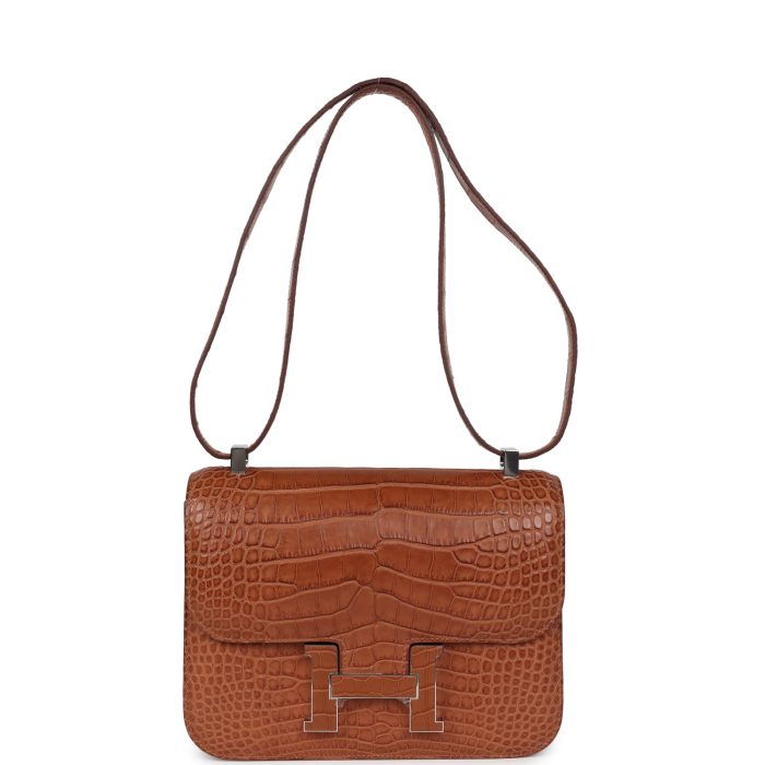 Handmade Bag HC 1-24 Gold Matte Alligator Marquette Palladium Hardware - 图片 6