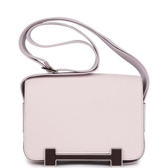 Handmade Bag HG Mauve Pale and Rouge Sellier Chevre Palladium Hardware
