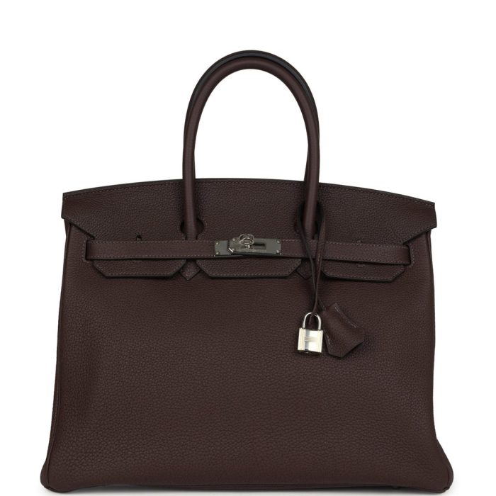Handmade Bag HB 35 Chocolate Togo Palladium Hardware