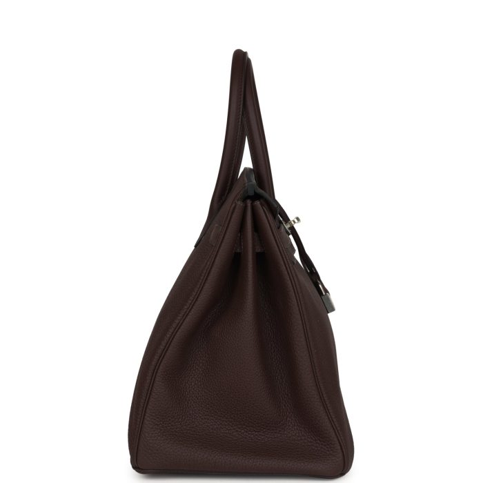 Handmade Bag HB 35 Chocolate Togo Palladium Hardware - 图片 3