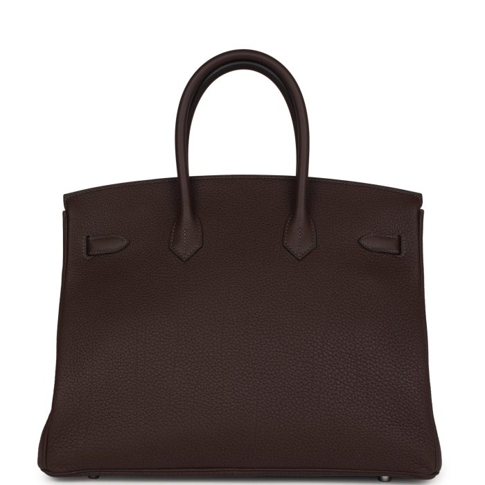 Handmade Bag HB 35 Chocolate Togo Palladium Hardware - 图片 4