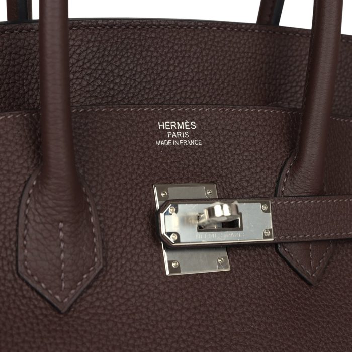 Handmade Bag HB 35 Chocolate Togo Palladium Hardware - 图片 6